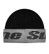 Supreme Reflective Jacquard Cuff Beanie Black