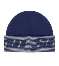 Supreme Reflective Jacquard Cuff Beanie Navy