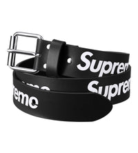 Supreme Repeat Leather Belt Black