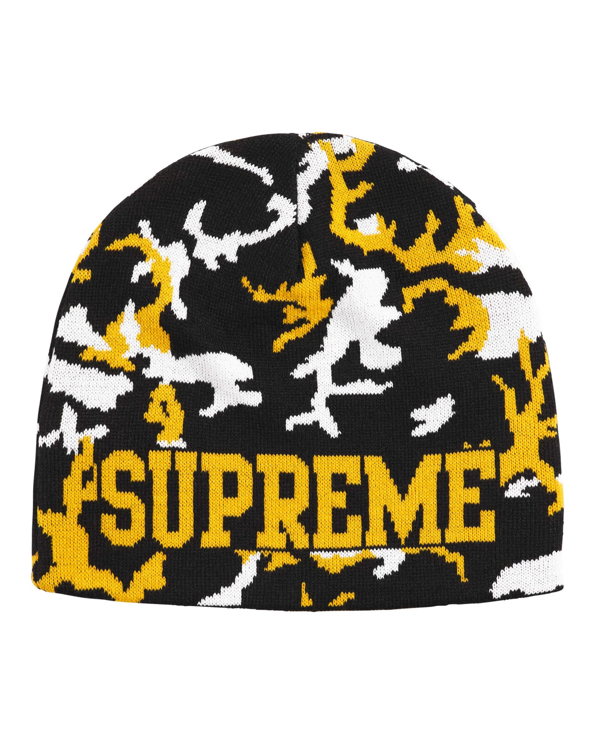 Supreme Reversible Camo Beanie Black/Yellow