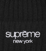 Supreme Ribbed Classic Logo Beanie Black