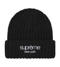 Supreme Ribbed Classic Logo Beanie Black