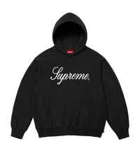 Supreme Script Hoodie Black front view