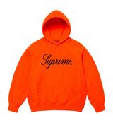 Supreme Script Hoodie Orange front view