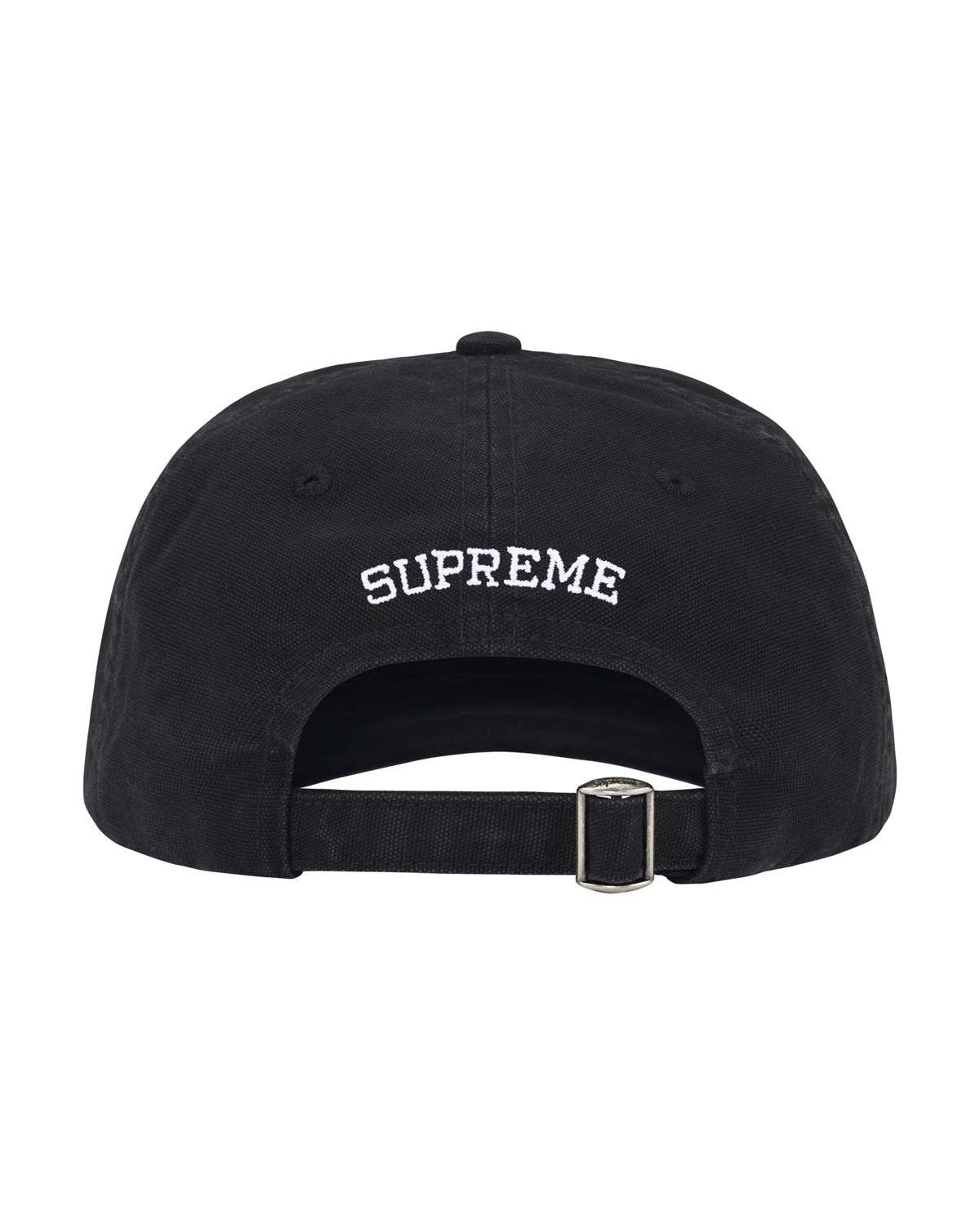 Supreme Washed Canvas S Logo 6 Panel Hat Black