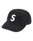 Supreme Washed Canvas S Logo 6 Panel Hat Black