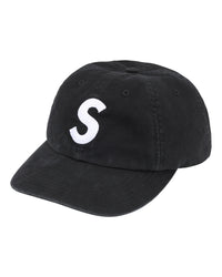 Supreme Washed Canvas S Logo 6 Panel Hat Black