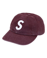 Supreme Washed Canvas S Logo 6 Panel Hat Plum