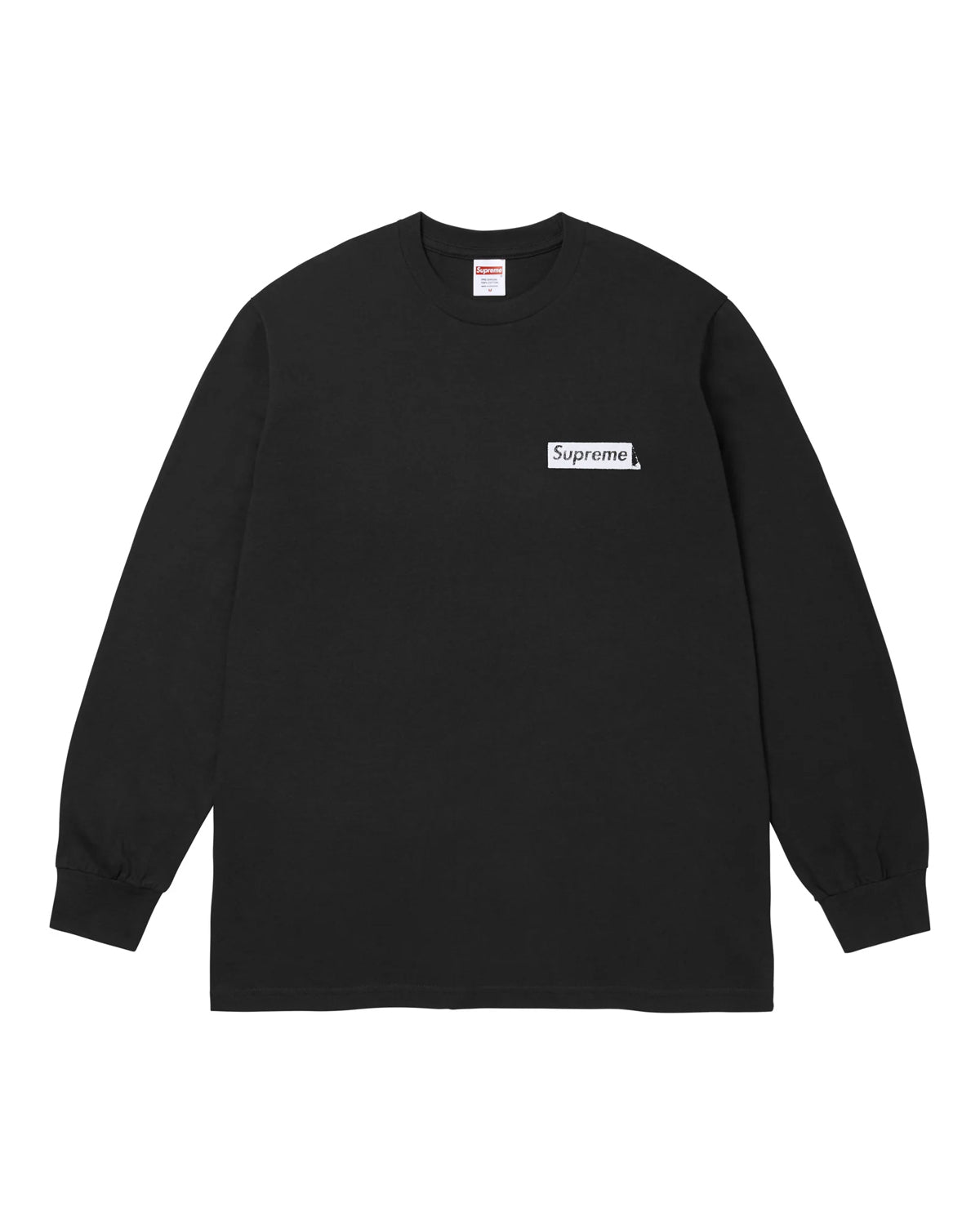 Supreme You Still Suck L/S Tee black, cotton long sleeve with the white box logo at the left chest, front view