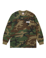 Supreme You Still Suck L/S Tee camo, woodland camo cotton long sleeve with the box logo at the left chest, front view