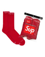 Supreme x Hanes Crew Socks Red (4 Pack)