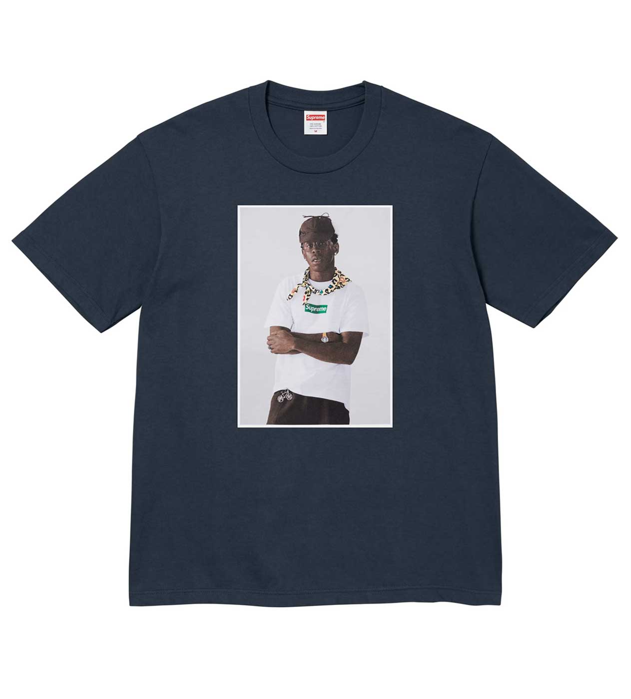 Supreme x Tyler The Creator Photo Tee Navy front view