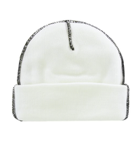 Supreme Contrast Stitch Beanie White