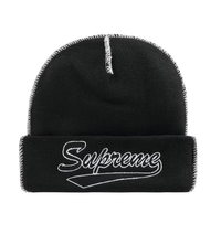 Supreme Contrast Stitch Beanie Black