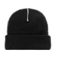 Supreme Contrast Stitch Beanie Black