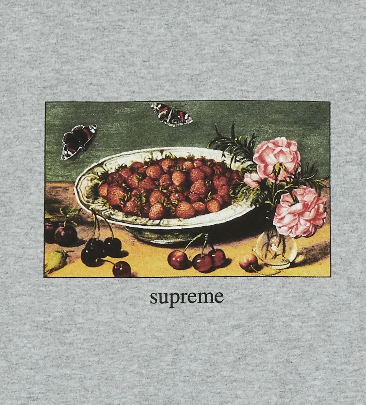 Supreme Strawberries Tee Grey