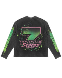 Triple Sevens ASV2 Waffle Knit L/S Tee Black/Green