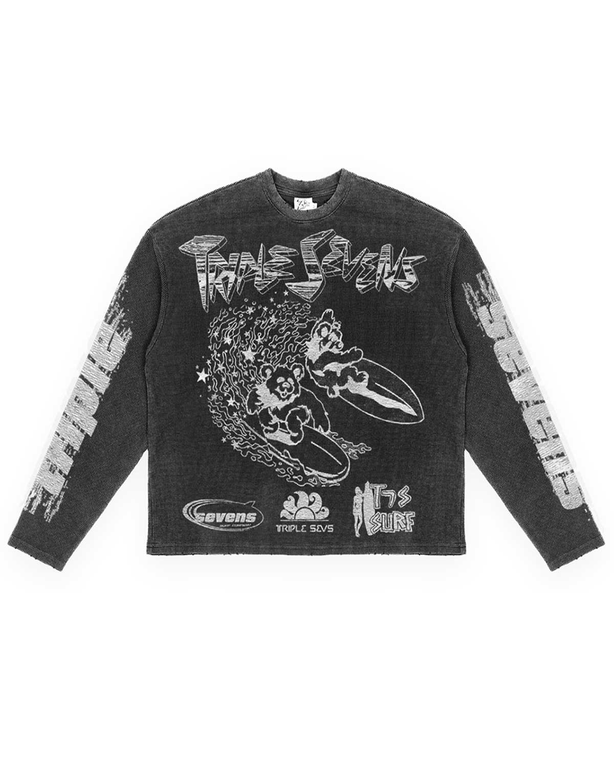 Triple Sevens ASV2 Waffle Knit L/S Tee Black