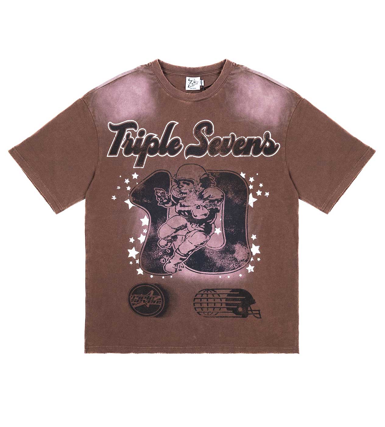 Triple Sevens All Star Brown Tee front view