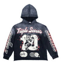 Triple Sevens All Star Hoodie Vintage Black front view