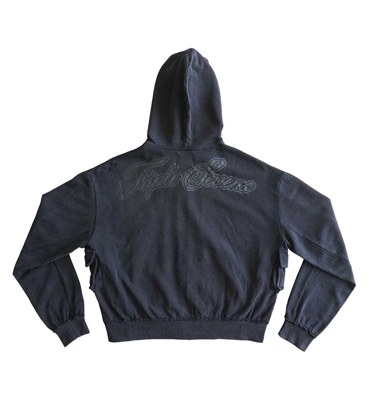 Triple Sevens Black Utility Zip Up Back View