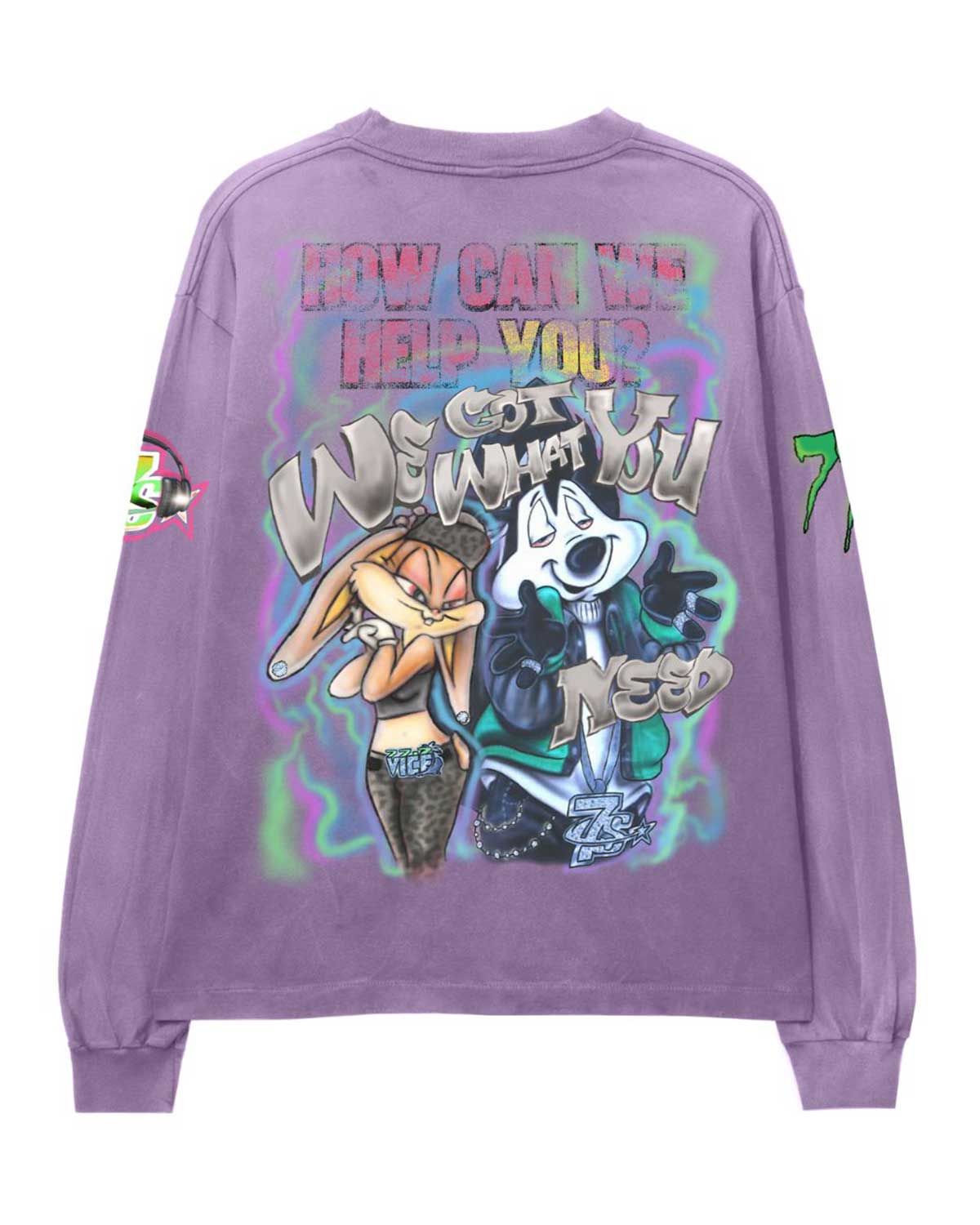 Triple Sevens Graffiti L/S Tee Purple – Restock AR