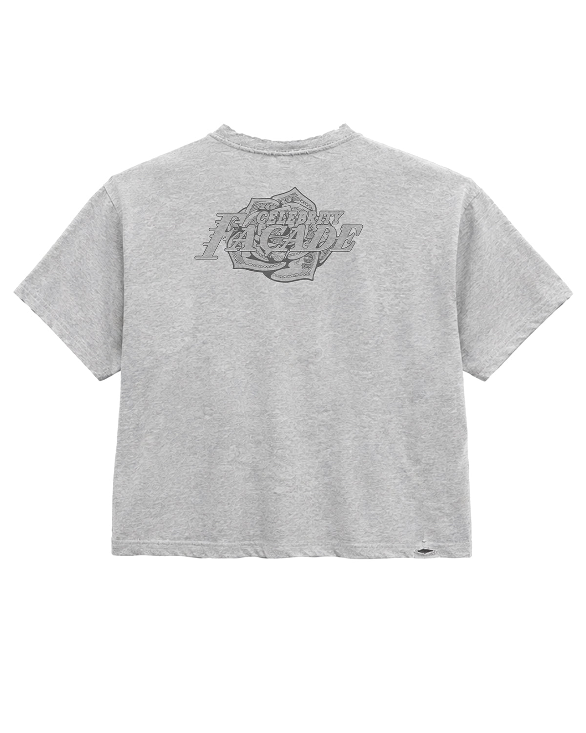Triple Sevens Lakers Tee grey, tonal grey bar-and-shield print across the upper back, back view