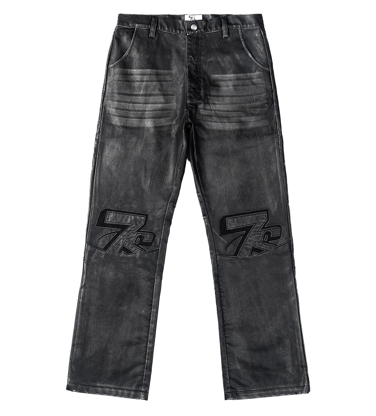 Triple Sevens Logo Leather Pant Black