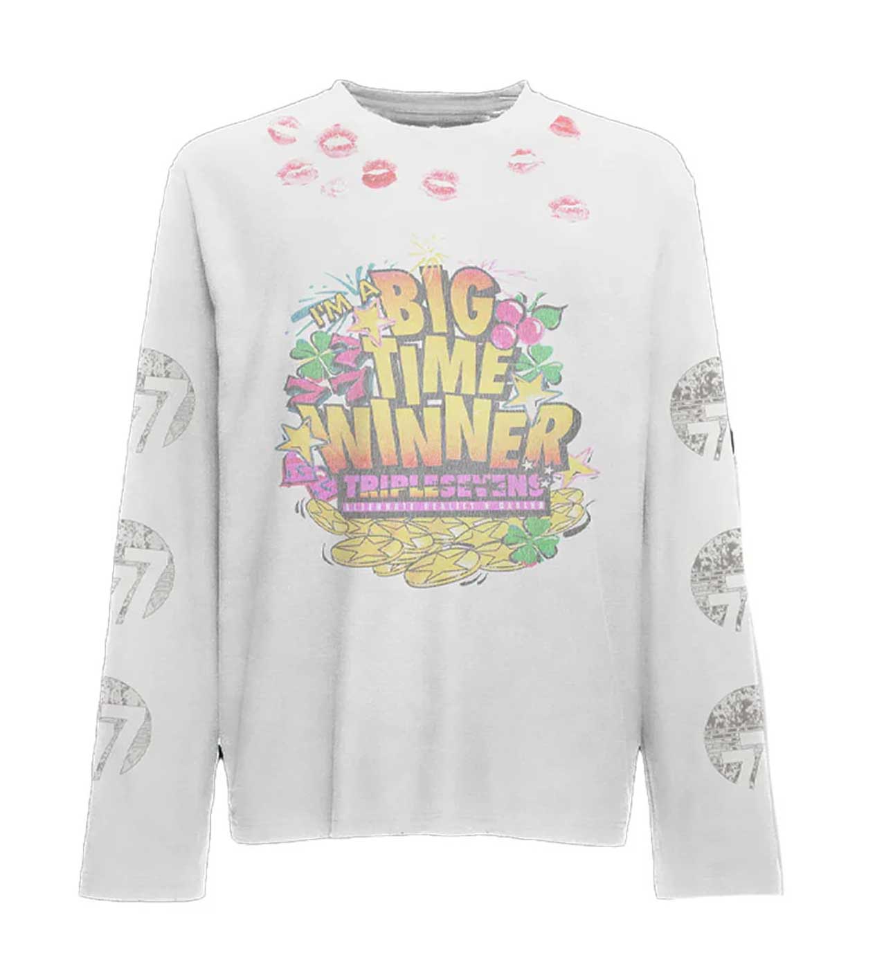 Triple Sevens Lucky Kiss L/S Tee White