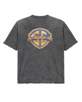Triple Sevens Marvin Tee black, Sevens Club gold shield-crest back print, back view