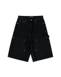 Triple Sevens Monogram Denim Shorts Black