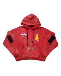 Triple Sevens Moto Complex Zip Up Hoodie Red