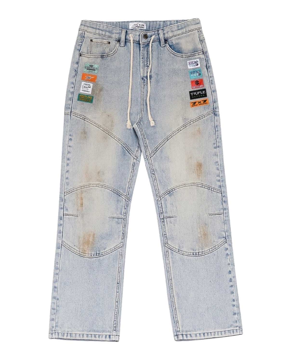 Triple Sevens Moto Denim Pants Blue