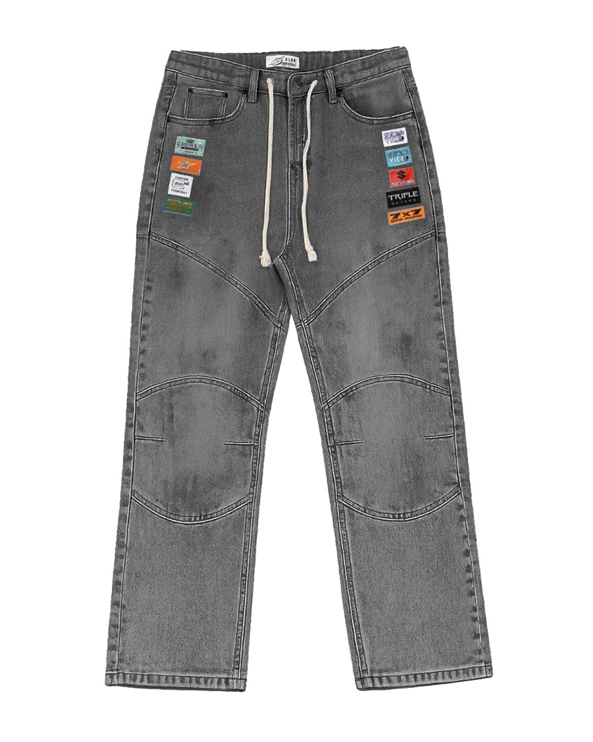 Triple Sevens Moto Denim Pants Grey Wash