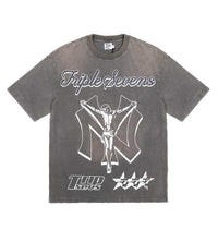 Triple Sevens NY Jesus Brown Tee front view