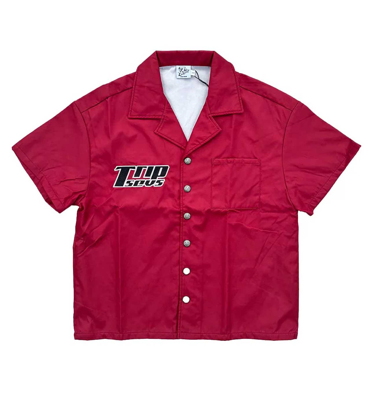 Triple Sevens Nylon Button Up Red