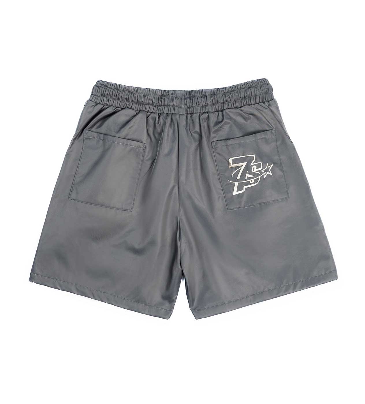 Triple Sevens Nylon Shorts Grey back view