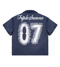 Triple Sevens Nylon Button Up Navy