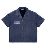 Triple Sevens Nylon Button Up Navy