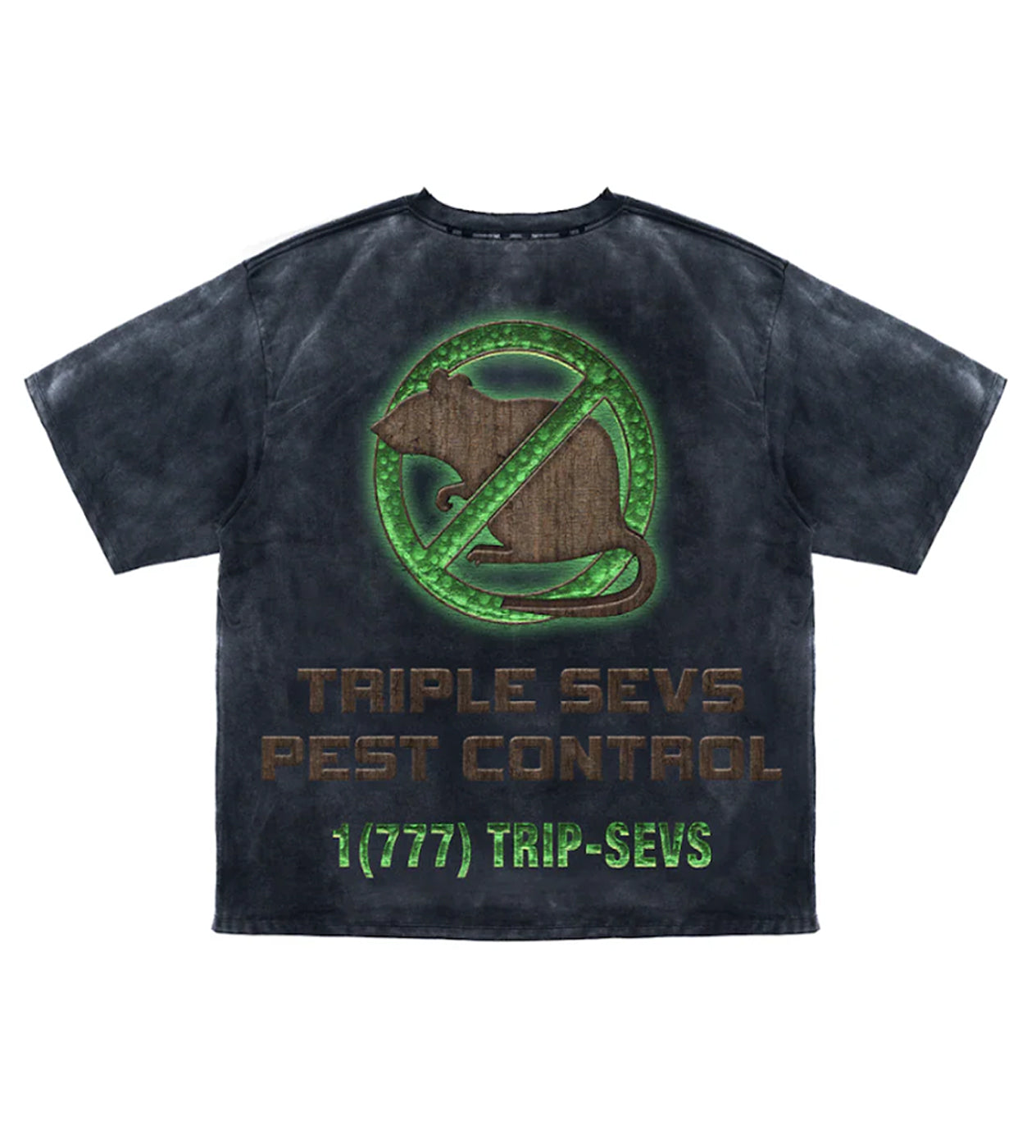 Triple Sevens Pest Control Tee Black