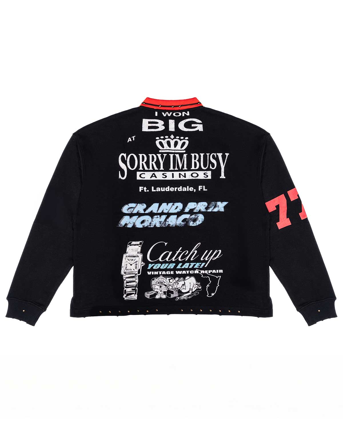 Triple Sevens Sponsor Polo Tee Black