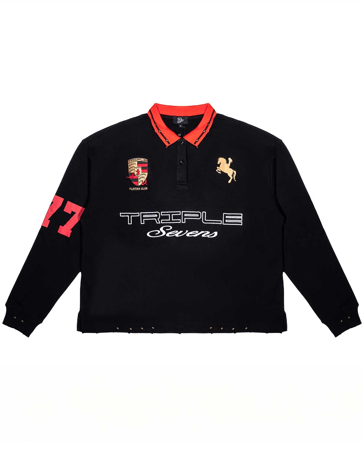 Triple Sevens Sponsor Polo Tee Black