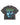 Triple Sevens Tears Tee black, washed boxy tee with a green Sevens bubble logo over a blue-toned face print, front view