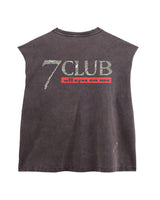 Triple Sevens Tupac Cutoff Tee black, 7 Club all eyes on me back print in silver and red, back view