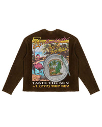 Triple Sevens Weekend Getaway Waffle Knit L/S Tee Brown