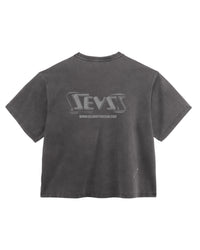 Triple Sevens Weezy Tee black, back view with a tonal chrome Sevens wordmark print