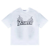 Triple Sevens x Sniper Gang 7Sniper Flame Logo Tee White