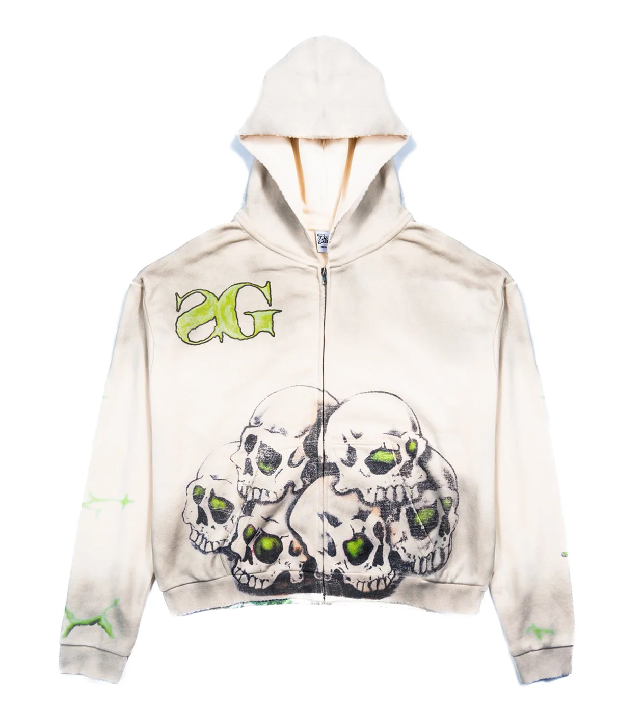 Triple Sevens x Sniper Gang Vulture Zip Up Jacket Cream