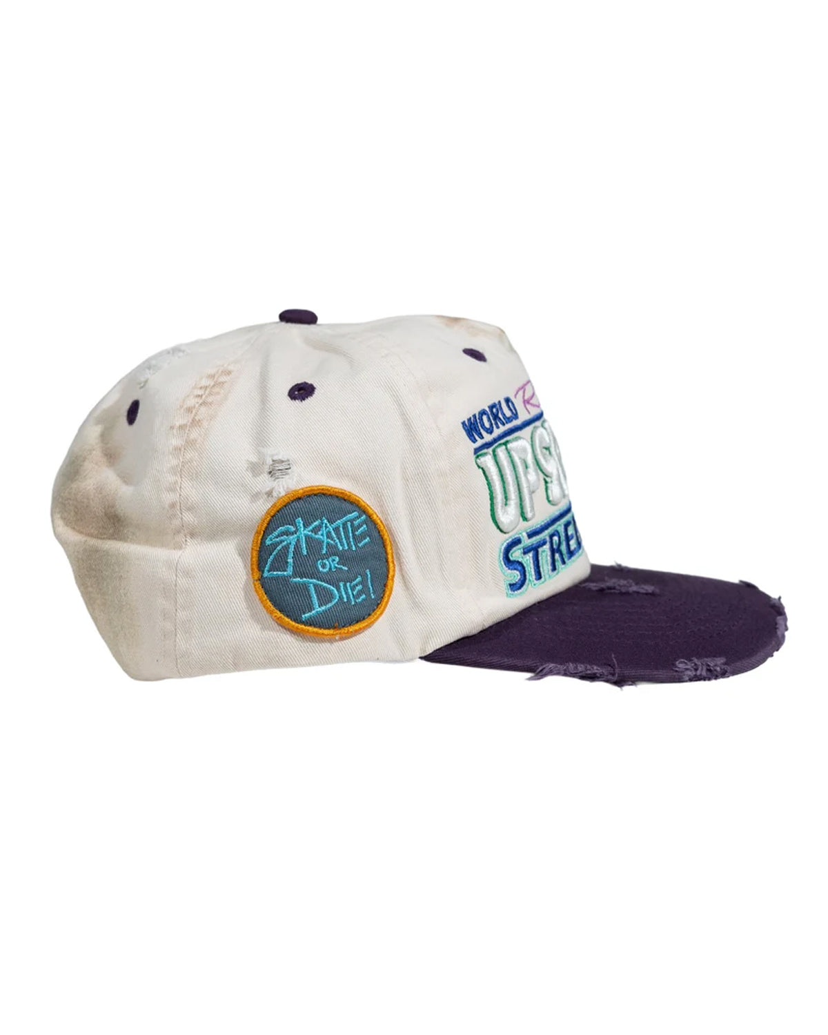 Up7Skate Dirty Meck Intl Street Team Snapback Hat White