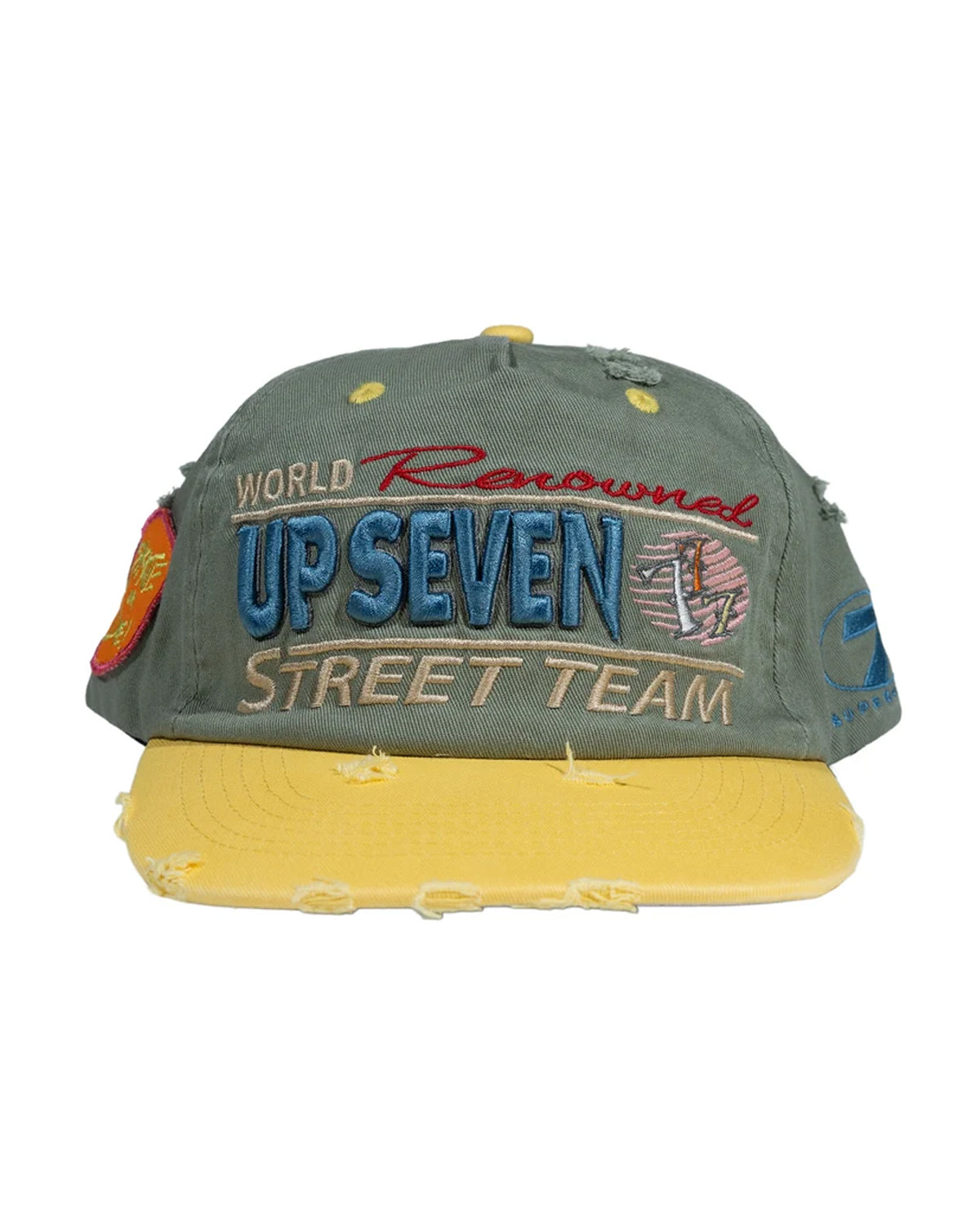 Up7Skate Green Bean Intl Street Team Snapback Hat Green/Yellow